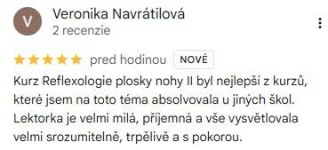 Reference ke kurzu: Reflexologie plosky nohy II – vnitřní orgány a diagnostika od Veronika Navrátilová - Google Recenze
