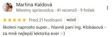 Reference ke kurzu: Kraniosakrální balancing I od Martina Kaldová - Google Recenze
